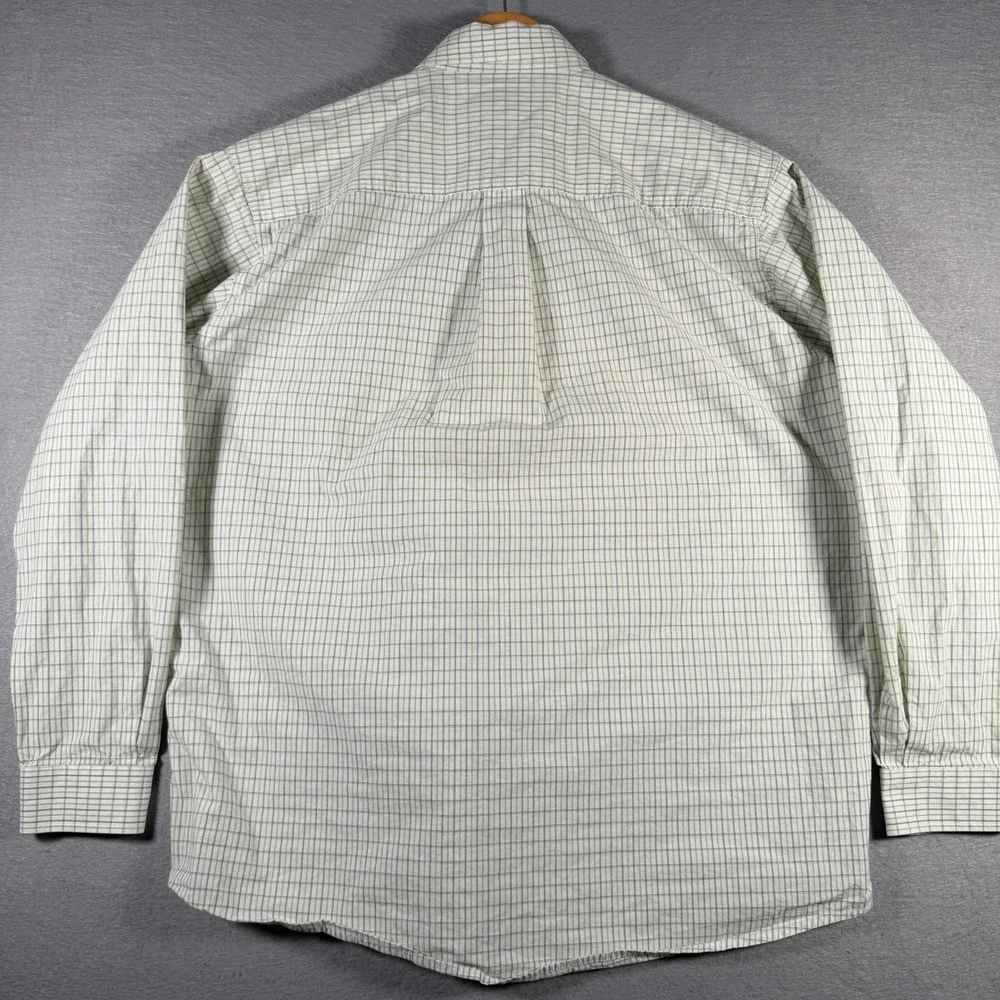 Cinch Mens Green White Micro Check Plaid Button Down Shirt Large MT10321111